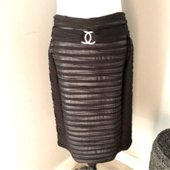 Michael Tyler Black metallic Pencil skirt Women’s Sz small - Picture 2 of 10